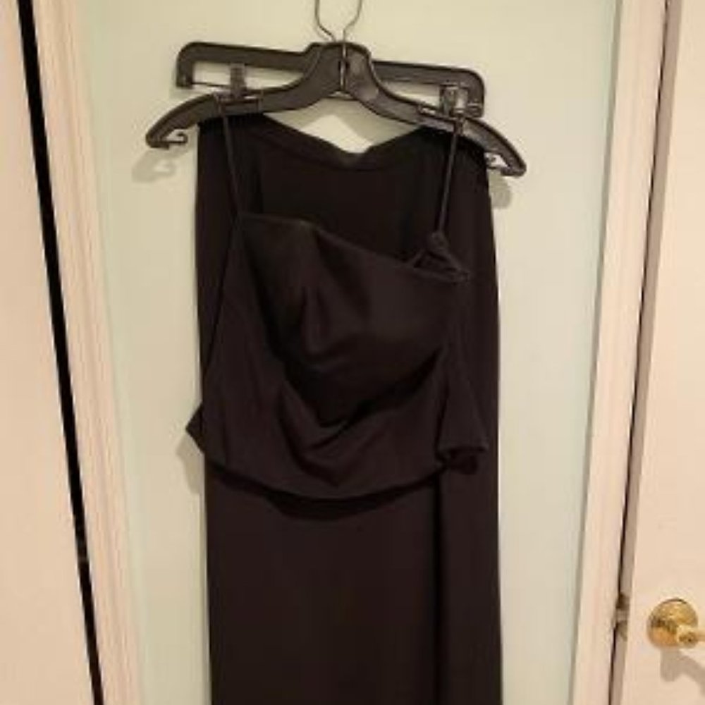 Clifford Michael 2 Piece Black Satin Gown - Skirt and Bustier
